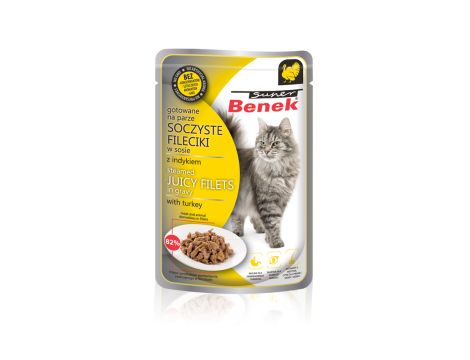 SUPER BENEK Fileciki w sosie z indykiem 85g