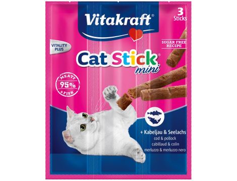 VITAKRAFT CAT STICK MINI dorsz i czarniak przysmak dla kota 3szt