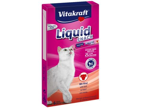 VITAKRAFT CAT LIQUID SNACK przysmak z wołowiną i inuliną dla kota 6szt