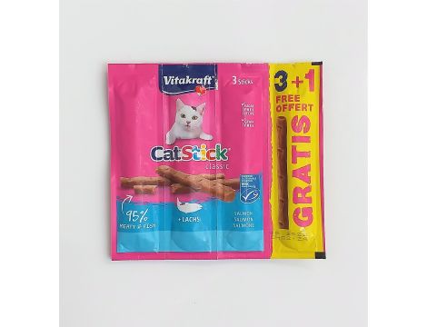 VITAKRAFT CAT STICK MINI łosoś przysmak dla kota 3+1 gratis