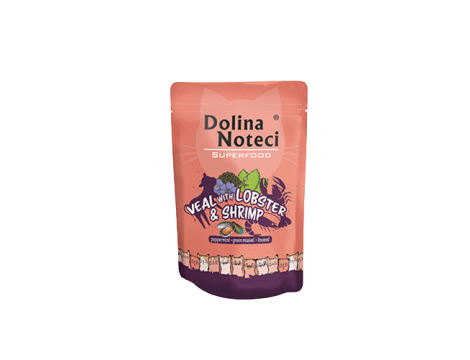 DOLINA NOTECI SUPERFOOD Cielęcina z homarem i krewetkami saszetka kot 85g