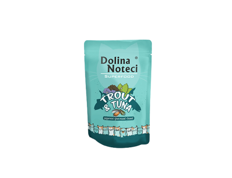 DOLINA NOTECI SUPERFOOD Pstrąg i tuńczyk saszetka kot 85g