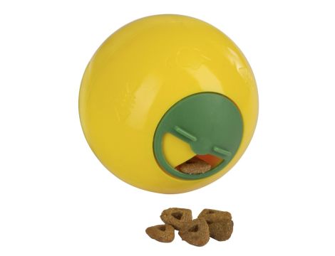 KERBL Zabawka rozwijająca dla kota Snack Ball, żółta 7,5cm [81642]