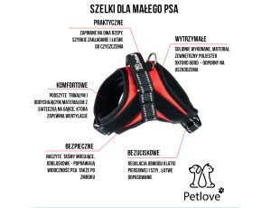 PETLOVE Szelki dla małego psa XS czarne [SZELMPXSBK] - image 2