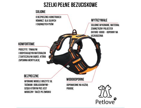 PETLOVE Szelki pełne odblaskowe dla psa L czarne [SZELPLBK] - 5