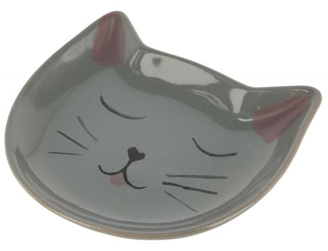 KERBL Talerz ceramiczny dla kota Kitty, szary 14x14x2cm [80544]