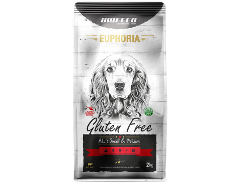 BIOFEED EUPHORIA GLUTEN FREE Small & Medium dla psów małych i średnich ras z wołowiną 2kg