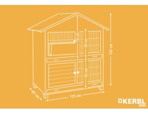 KERBL Klatka dla gryzoni Sudtirol 125x87x142cm, brązowa [81725] - image 2