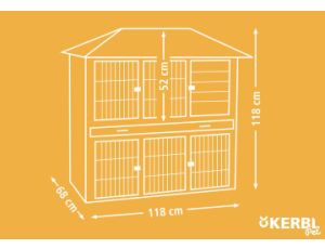 KERBL Klatka dla gryzoni Villa 118x68x118cm, szara [81727] - image 2