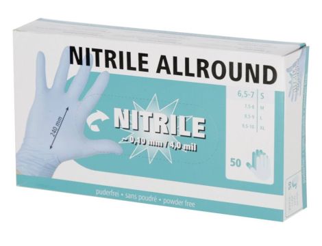 KERBL Rękawice nitrylowe Nitrile Allround, XL, niebieskie 50 sztuk [09-3183]