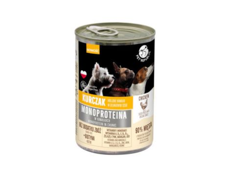 PETREPUBLIC Karma monoproteinowa z kurczaka dla psa, kawałki w sosie 400g