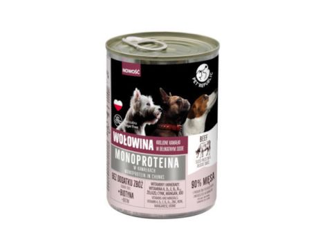 PETREPUBLIC Karma monoproteinowa wołowa dla psa, kawałki w sosie 400g