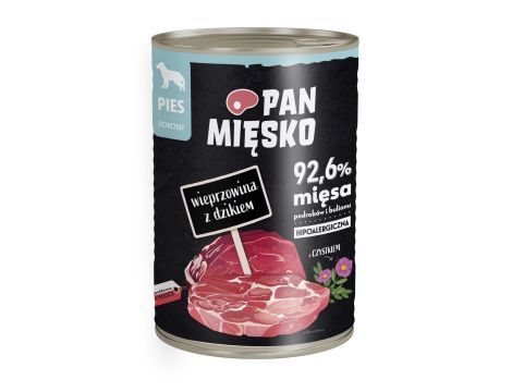 PAN MIĘSKO Karma mokra dla psa wieprzowina z dzikiem 400g