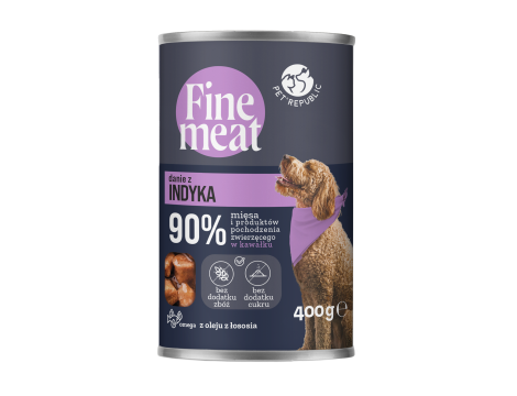 FINEMEAT Karma dla psa, kawałki indyka w sosie 400g [FM004 P]