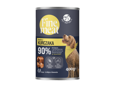 FINEMEAT Karma dla psa, kawałki kurczaka w sosie 400g [FM003 P]