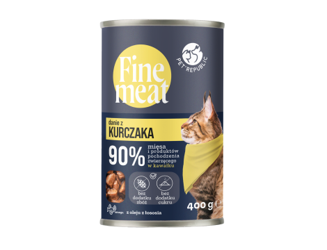 FINEMEAT Karma dla kota, kawałki kurczaka w sosie 400g [FM007 P]