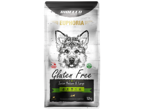 BIOFEED EUPHORIA GLUTEN FREE JUNIOR Medium & Large dla szczeniąt średnich i dużych ras z jagnięciną 12kg