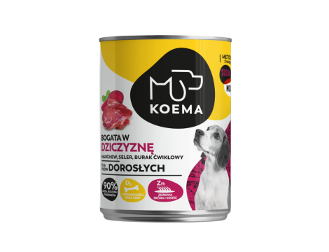 KOEMA Mokra karma dla psa z dziczyzną, puszka 400g