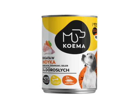 KOEMA Mokra karma dla psa z indykiem, puszka 400g