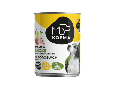 KOEMA Mokra karma dla psa z kaczką, puszka 400g