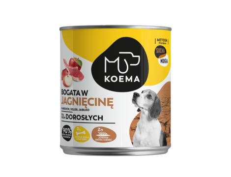 KOEMA Mokra karma dla psa z jagnięciną, puszka 800g