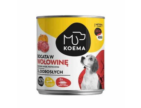 KOEMA Mokra karma dla psa z wołowiną, puszka 800g