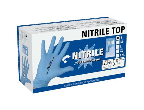 KERBL Rękawice Nitrile TOP, rozmiar L,niebieskie,  100 sztuk [09-2070]