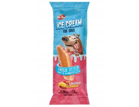 DR ZOO Helado Salchicha & Queso - Lody dla psa o smaku kiełbaski i sera 50g MULTIPAK 6szt [11342]