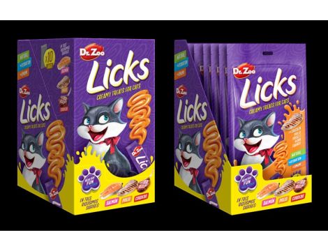 DR ZOO Licks creamy treats for cats - Liquid kremowy przysmak dla kota o smaku łososia 4x15g [11392] - 2