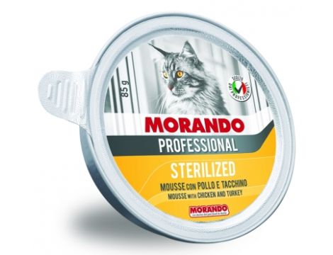 MORANDO PRO KOT STERILIZED Miseczka z kurczakiem i indykiem 85g