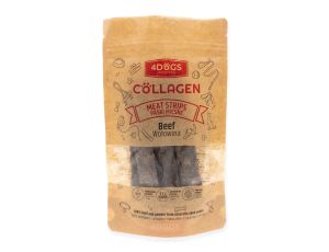 4DOGS COLLAGEN Paski mięsne z wołowiną z proszkiem z poroża 100g